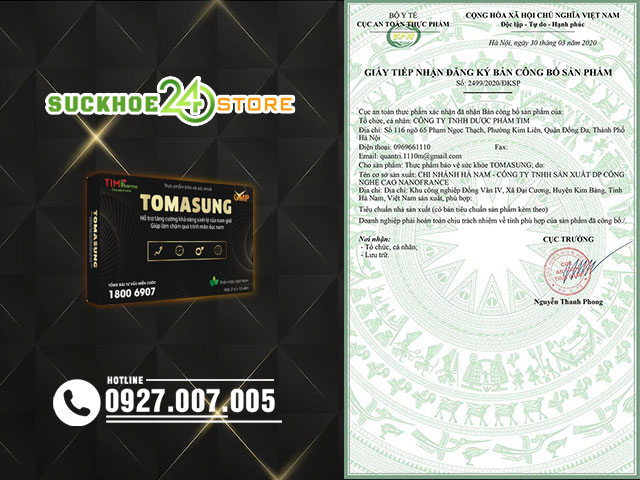 Giấy công bố sản phẩm Tomasung