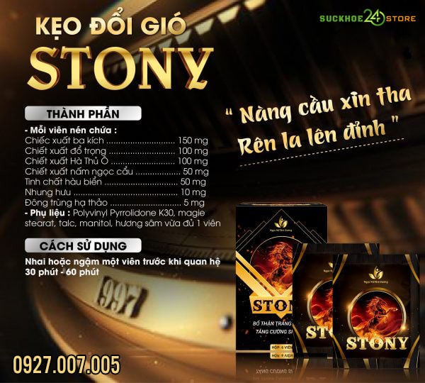kẹo stony cách dùng