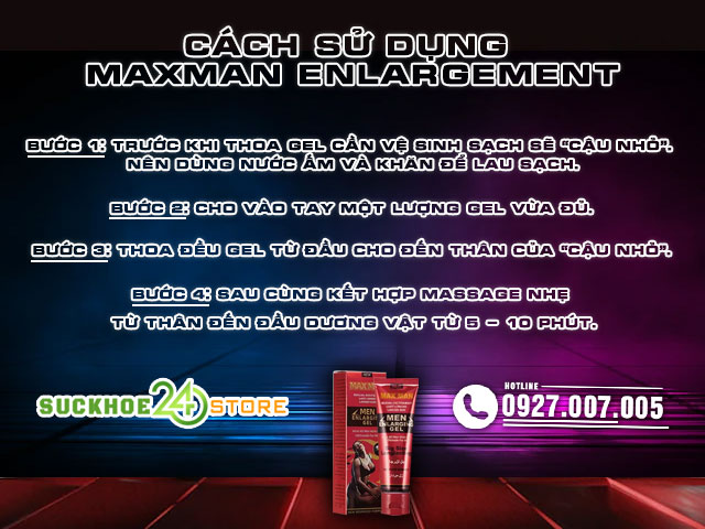 Cách dùng sản phẩm MAXMAN Enlargement